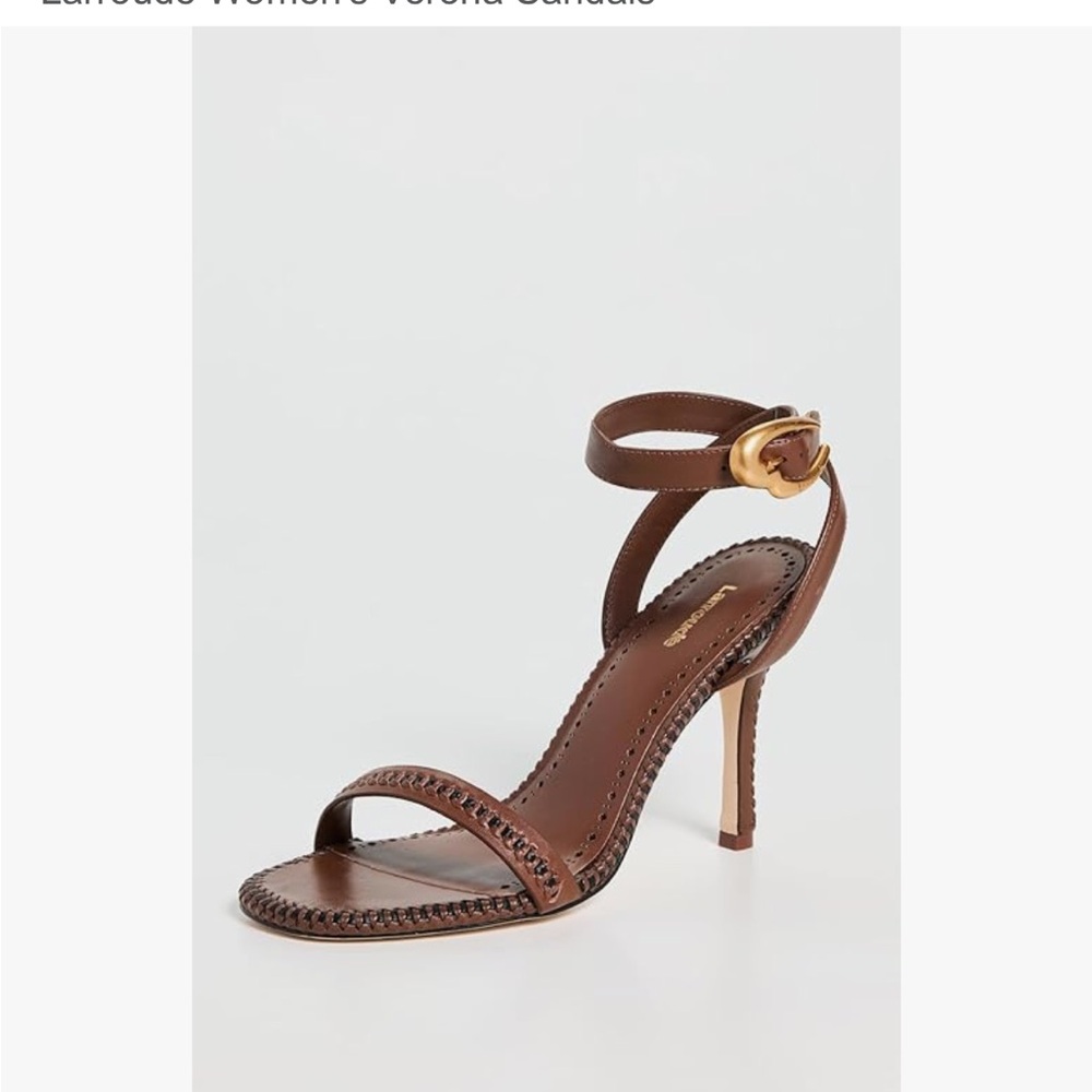 Larroude Brown Leather High Heel Sandals - Picture 2 of 5